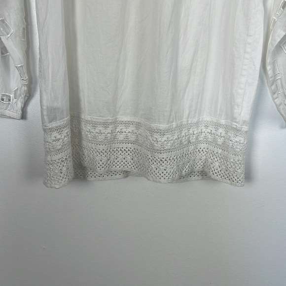 Michael Michael Kors long sleeve eyelet design tie collar pullover tunic top XXS - Picture 5 of 7